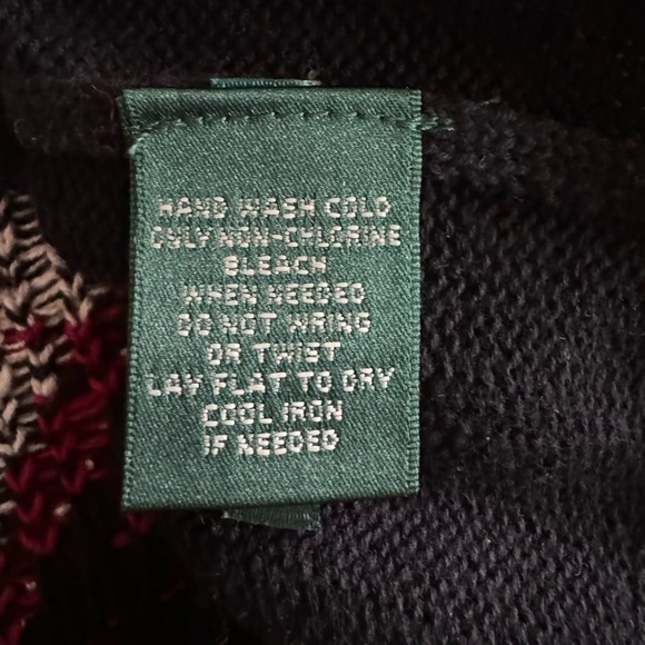 Lauren Ralph Lauren Aztec Southwest Tunic Sweater Cotton Knit Black Red Size 2X - Picture 6 of 7